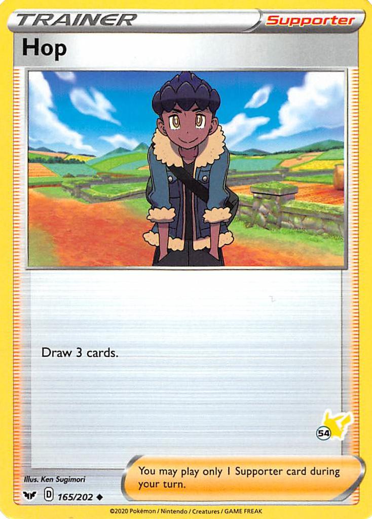 Hop (165/202) (Pikachu Stamp #54) [Battle Academy 2022] | Eastridge Sports Cards & Games