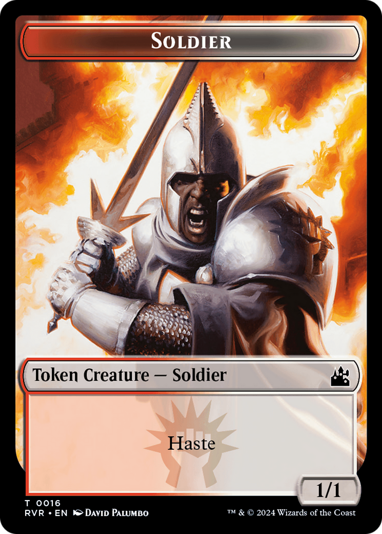 Spirit (0018) // Soldier Double-Sided Token [Ravnica Remastered Tokens] | Eastridge Sports Cards & Games