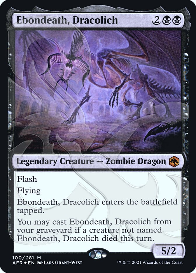 Ebondeath, Dracolich (Ampersand Promo) [Dungeons & Dragons: Adventures in the Forgotten Realms Promos] | Eastridge Sports Cards & Games