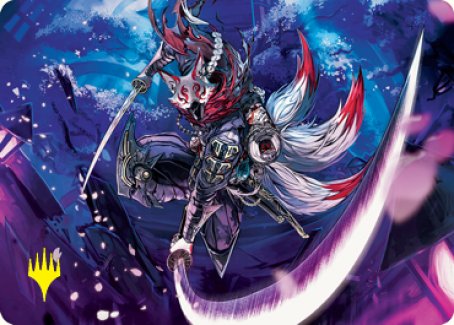 Blade-Blizzard Kitsune Art Card (Gold-Stamped Signature) [Kamigawa: Neon Dynasty Art Series] | Eastridge Sports Cards & Games