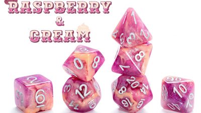 Aether Dice - Raspberry & Cream 7 Die Set | Eastridge Sports Cards & Games