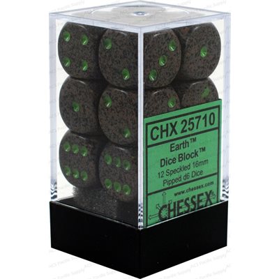 CHESSEX Speckled 12D6 Earth 16MM (CHX25710) | Eastridge Sports Cards & Games