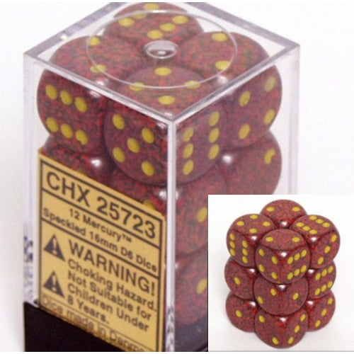 CHESSEX Speckled 12D6 Mercury 16MM (CHX25723) | Eastridge Sports Cards & Games