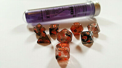 Chessex Nebula Copper-Matrix/Orange Luminary 7-Die Set w/Bonus Die (CHX30040) | Eastridge Sports Cards & Games