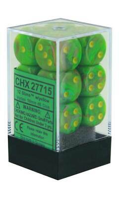 CHESSEX Vortex 12D6 Slime/Yellow 16MM (CHX27715) | Eastridge Sports Cards & Games