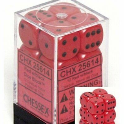 CHESSEX Opaque 12D6 Red/Black 16MM (CHX25614) | Eastridge Sports Cards & Games