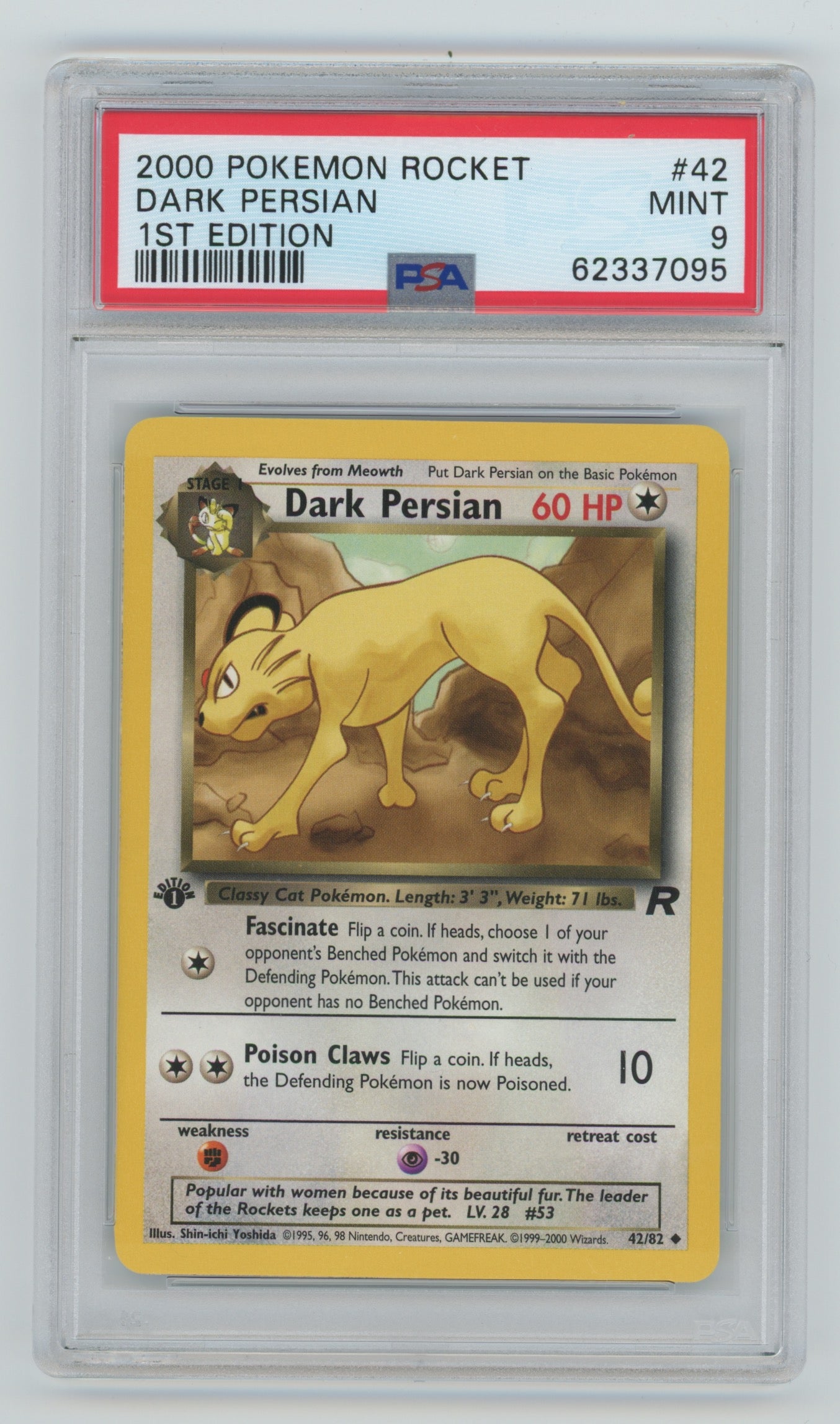 2000 Pokemon Rocket 1st Edition #42 Dark Persian PSA 9 | Eastridge Sports Cards & Games