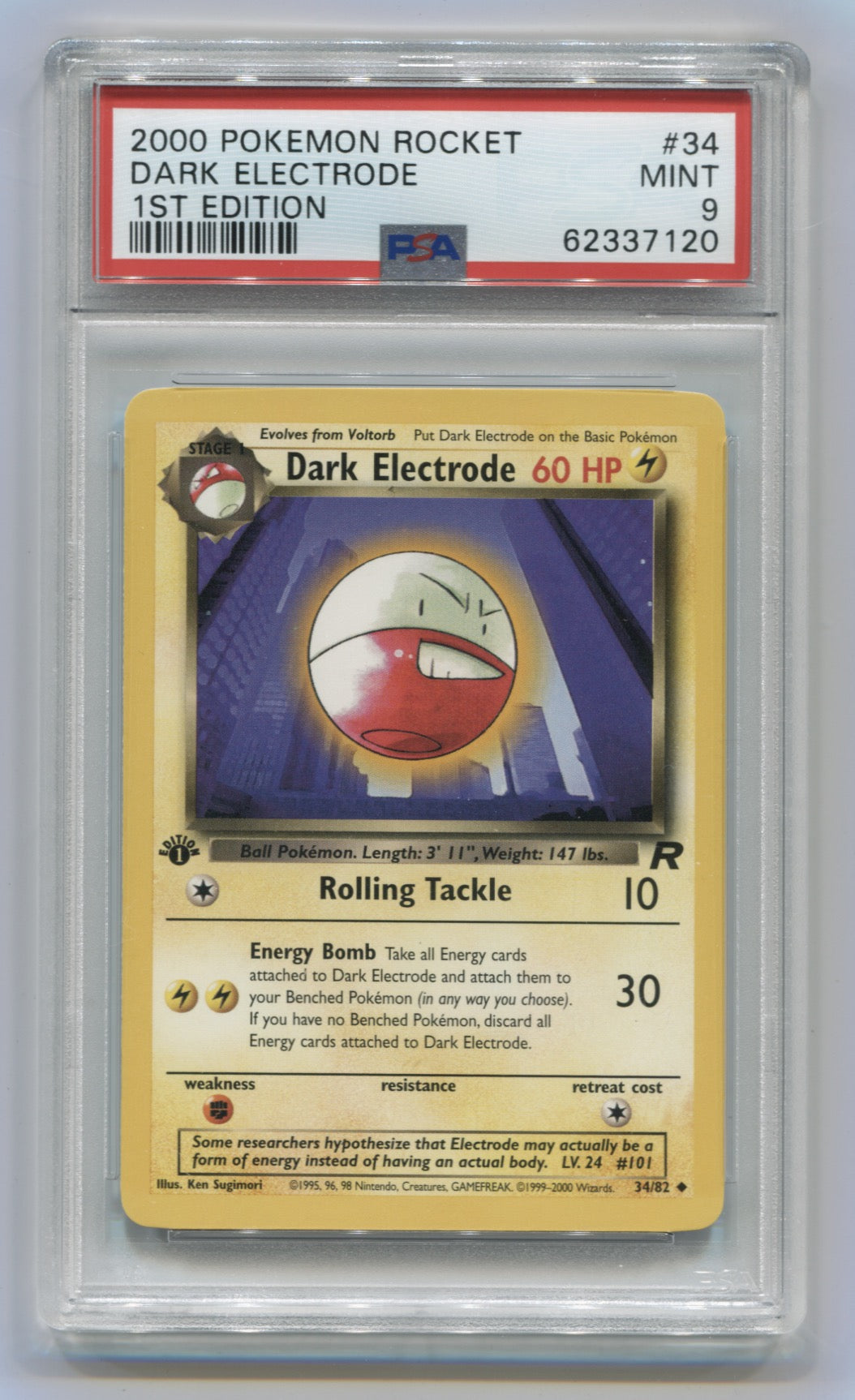 2000 Pokemon Rocket 1st Edition #34 Dark Electrode PSA 9 | Eastridge Sports Cards & Games