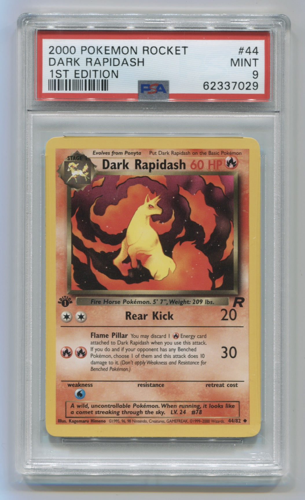 2000 Pokemon Rocket 1st Edition #44 Dark Rapidash PSA 9 | Eastridge Sports Cards & Games