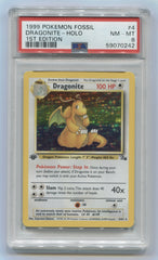 1999 Pokemon Fossil 1st Edition Dragonite - Holo #4 PSA 8 | Eastridge Sports Cards & Games