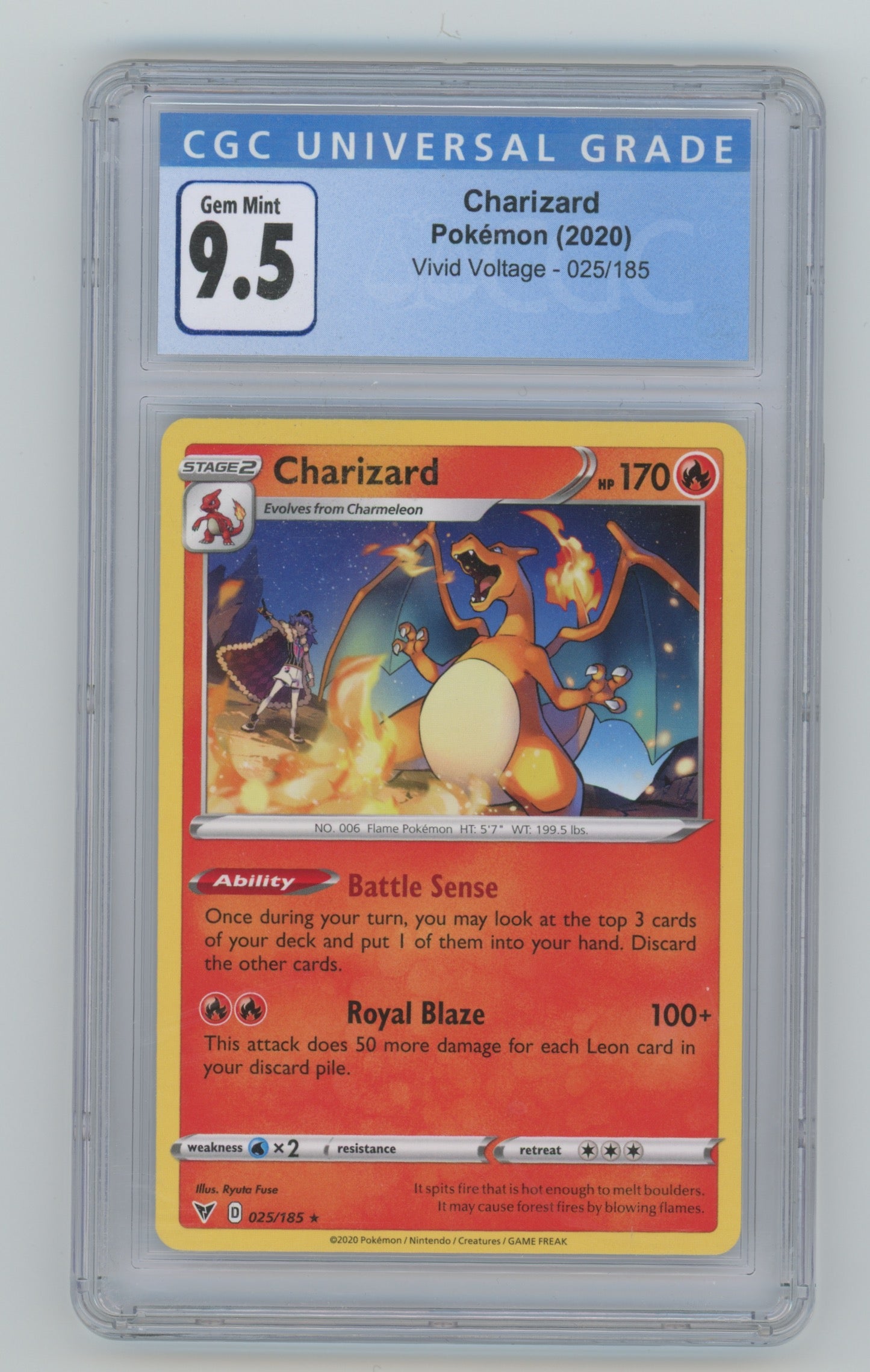 2020 Pokemon Vivid Voltage  025/185 Charizard CGC 9.5