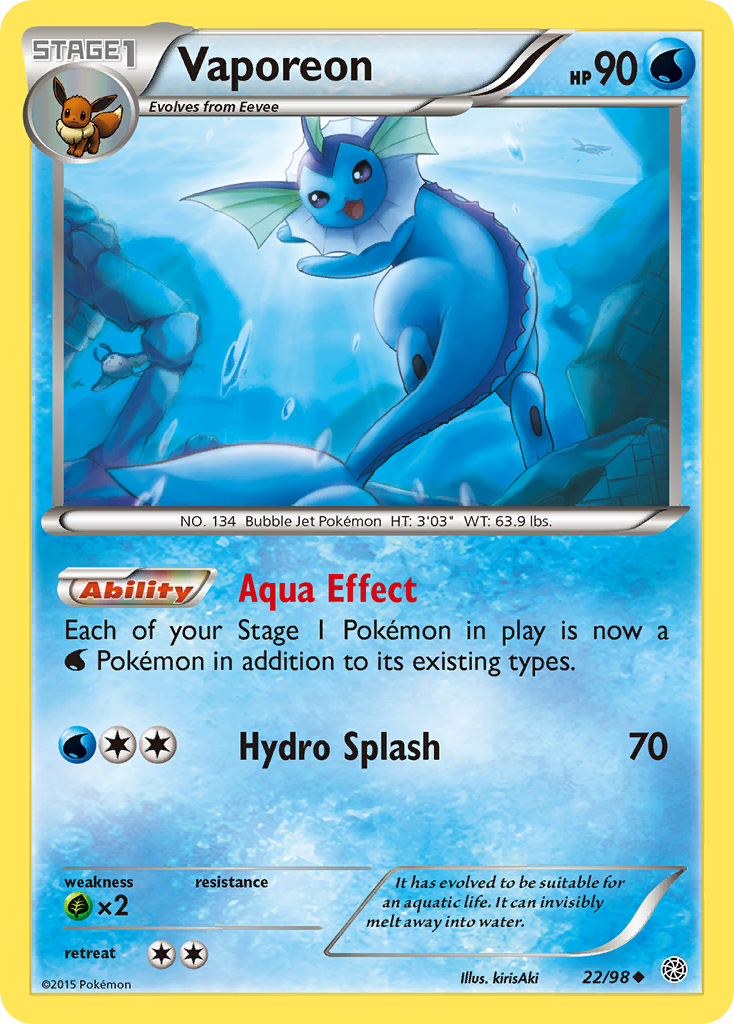 Vaporeon (22/98) [XY: Ancient Origins] | Eastridge Sports Cards & Games