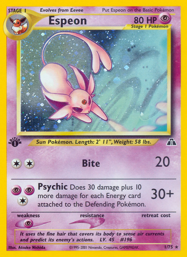 Espeon (1/75) [Neo Discovery 1st Edition] | Eastridge Sports Cards & Games