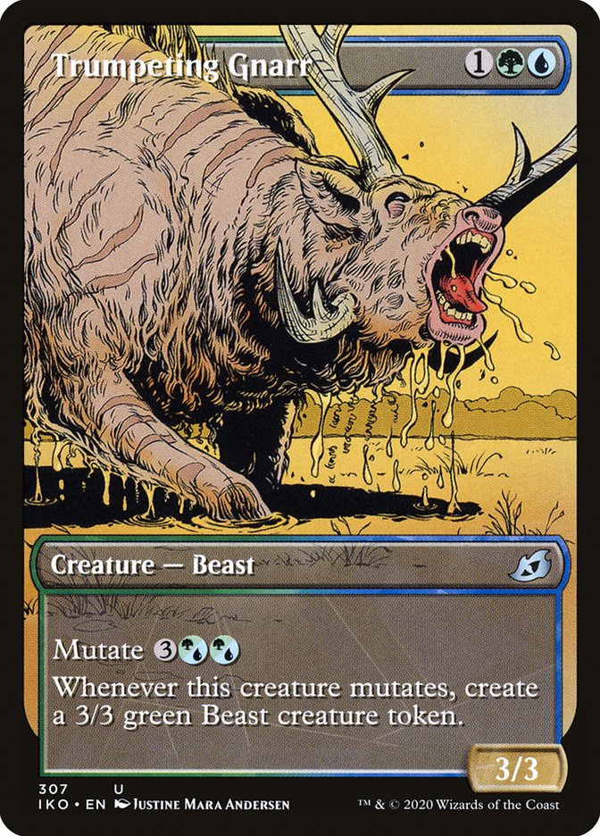 Trumpeting Gnarr (Showcase) [Ikoria: Lair of Behemoths] | Eastridge Sports Cards & Games