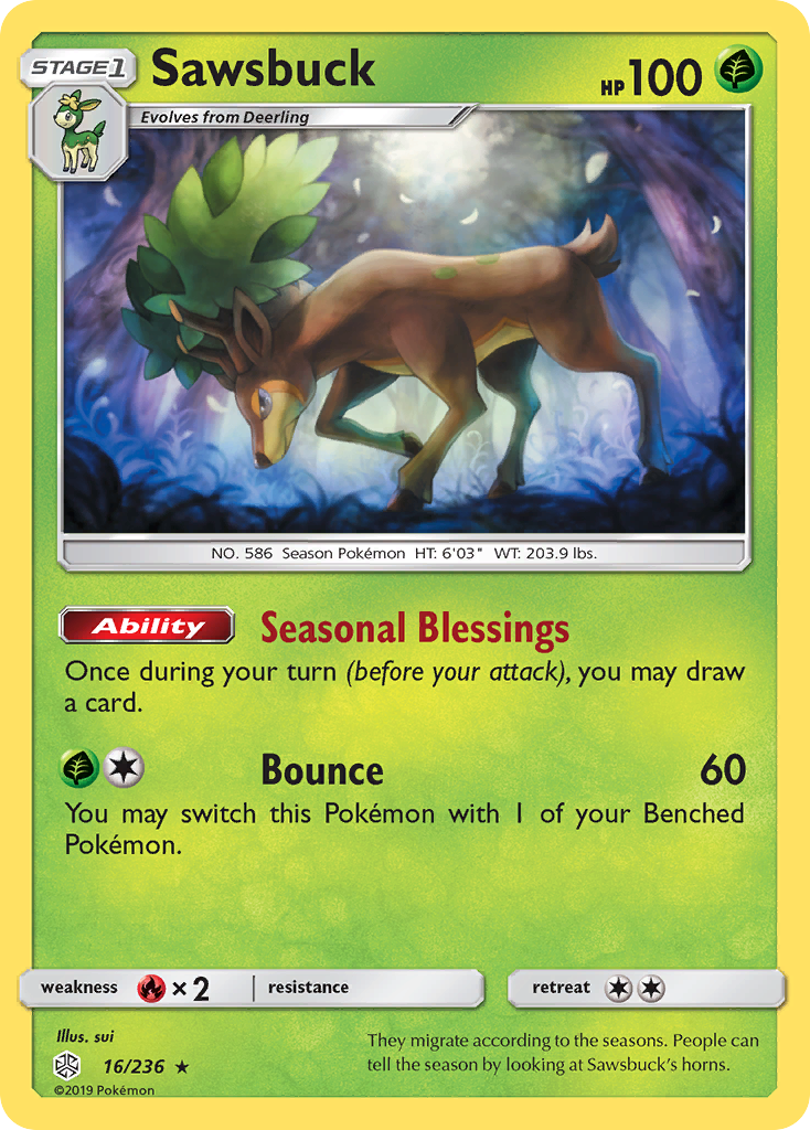 Sawsbuck (16/236) [Sun & Moon: Cosmic Eclipse] | Eastridge Sports Cards & Games