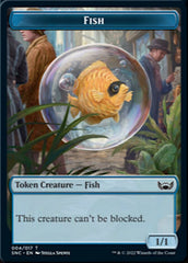 Fish // Rhino Warrior Double-sided Token [Streets of New Capenna Tokens] | Eastridge Sports Cards & Games