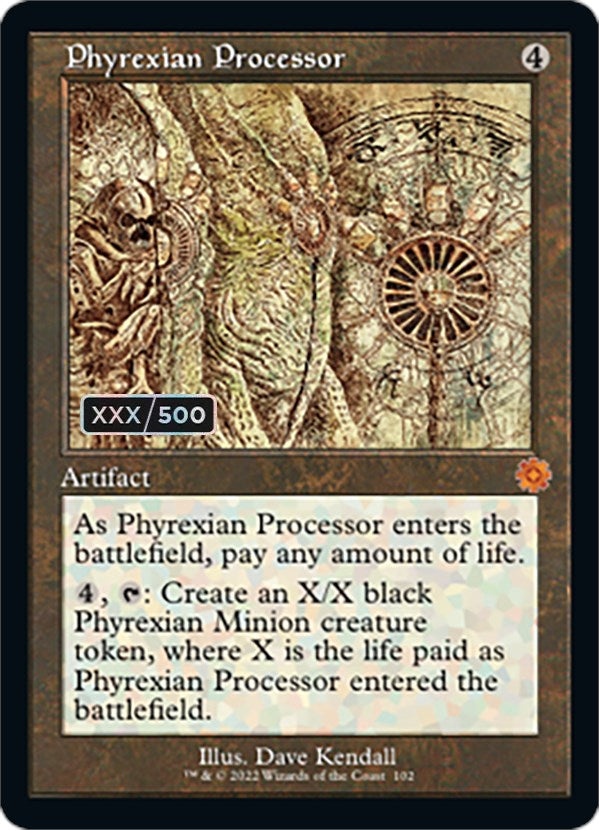 Phyrexian Processor (Retro Schematic) (Serial Numbered) [The Brothers' War Retro Artifacts] | Eastridge Sports Cards & Games