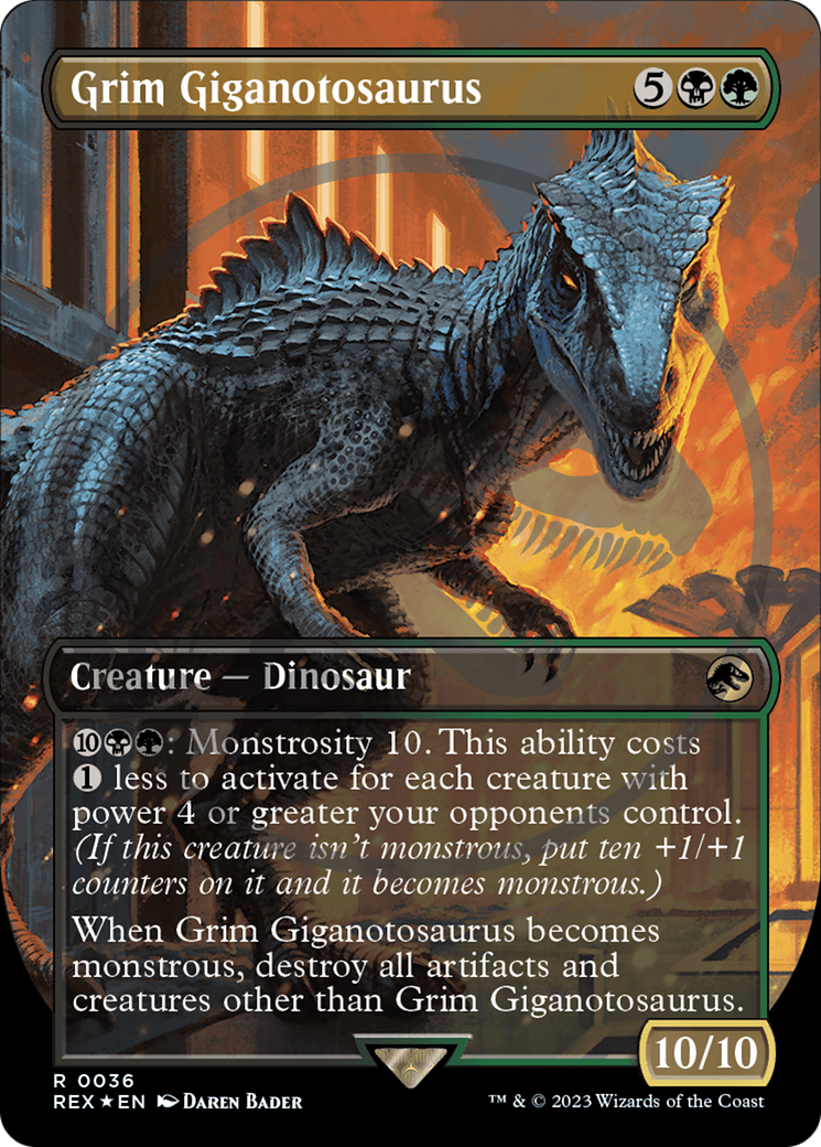 Grim Giganotosaurus Emblem (Borderless) [Jurassic World Collection Tokens] | Eastridge Sports Cards & Games