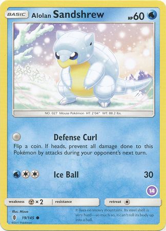 Alolan Sandshrew (19/145) (Deck Exclusive #14) [Sun & Moon: Trainer Kit - Alolan Sandslash] | Eastridge Sports Cards & Games