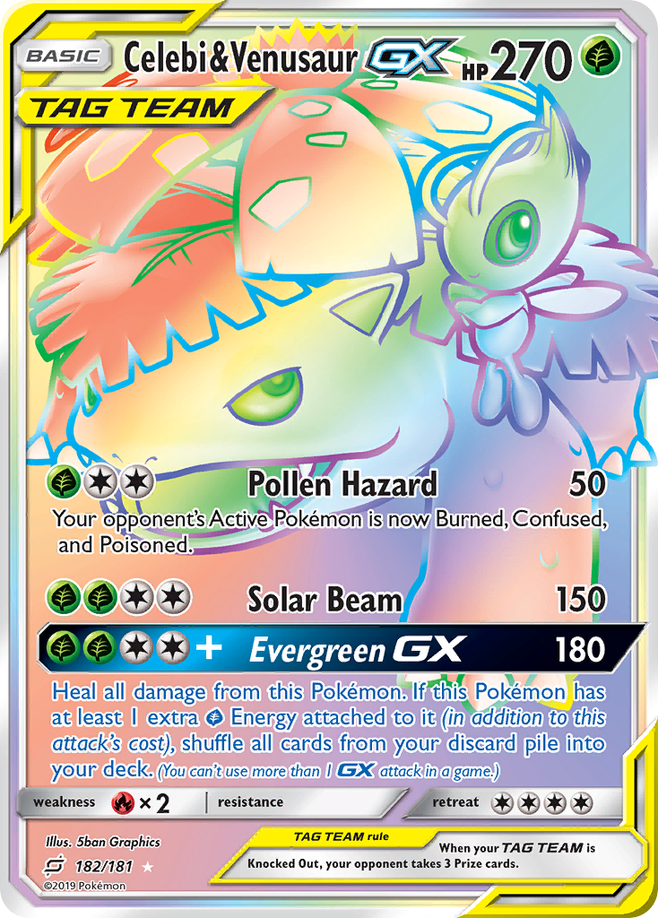 Celebi & Venusaur GX (182/181) [Sun & Moon: Team Up] | Eastridge Sports Cards & Games