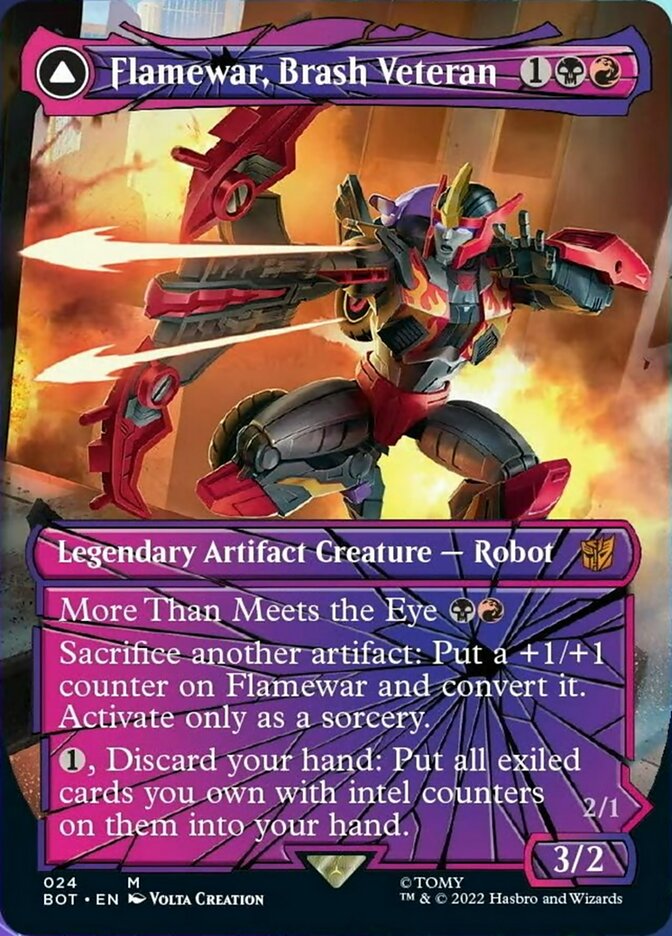 Flamewar, Brash Veteran // Flamewar, Streetwise Operative (Shattered Glass) [Universes Beyond: Transformers] | Eastridge Sports Cards & Games