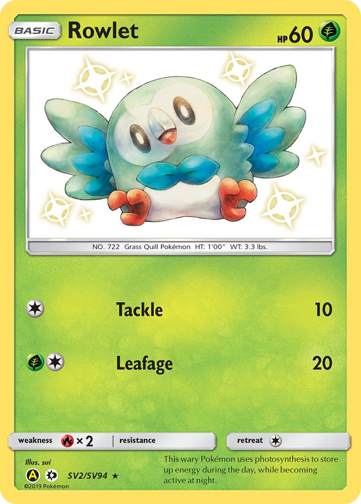 Rowlet (SV2/SV94) [Sun & Moon: Hidden Fates - Shiny Vault] | Eastridge Sports Cards & Games