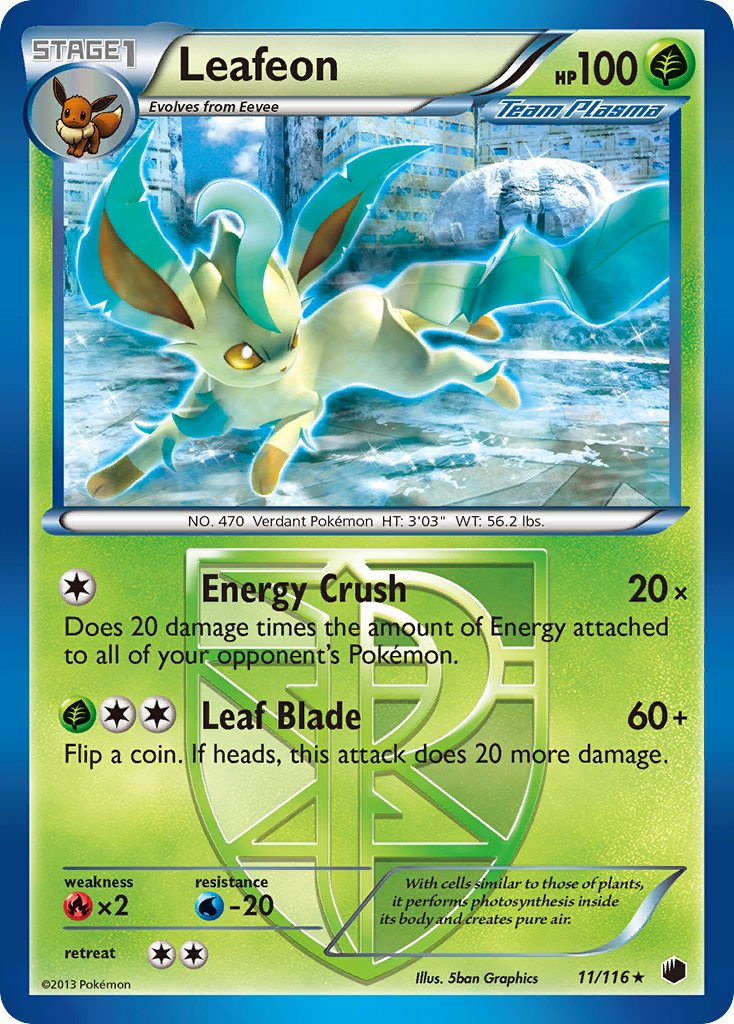 Leafeon (11/116) (Theme Deck Exclusive) [Black & White: Plasma Freeze] | Eastridge Sports Cards & Games