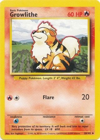 Growlithe (28/102) [Base Set Unlimited] | Eastridge Sports Cards & Games