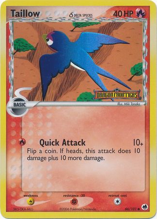 Taillow (66/101) (Delta Species) (Stamped) [EX: Dragon Frontiers] | Eastridge Sports Cards & Games