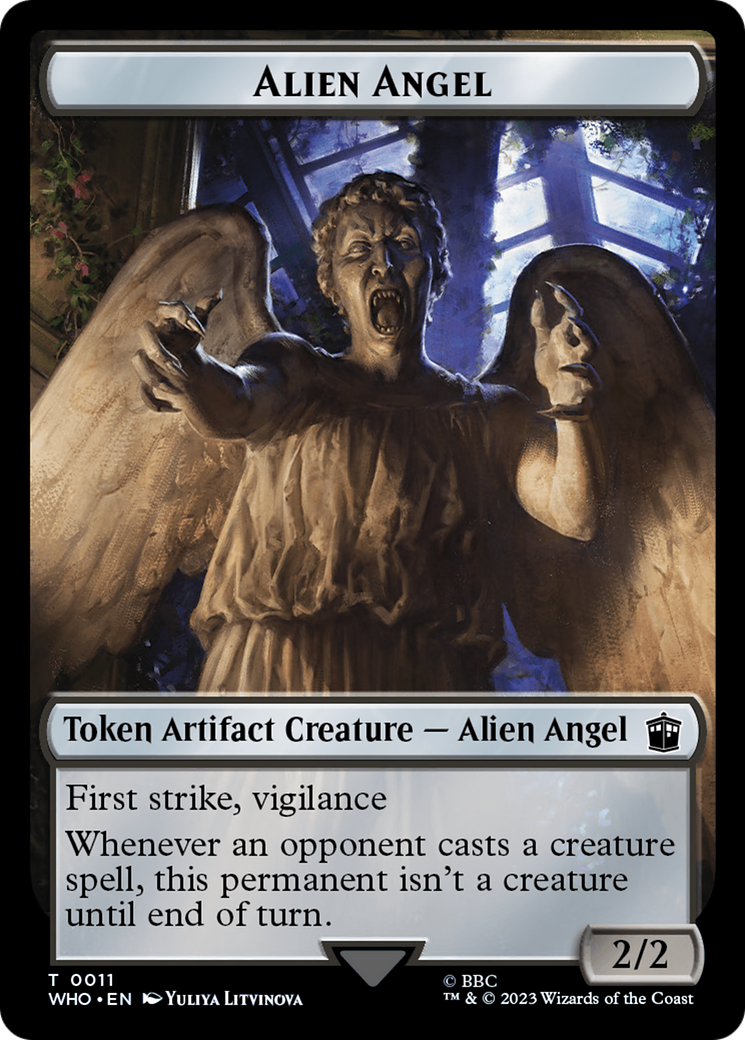 Alien Angel // Alien Warrior Double-Sided Token [Doctor Who Tokens] | Eastridge Sports Cards & Games