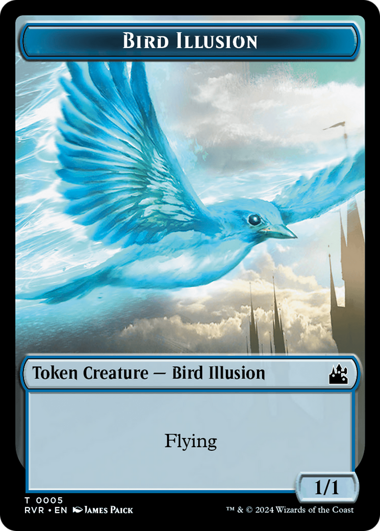 Spirit (0018) // Bird Illusion Double-Sided Token [Ravnica Remastered Tokens] | Eastridge Sports Cards & Games