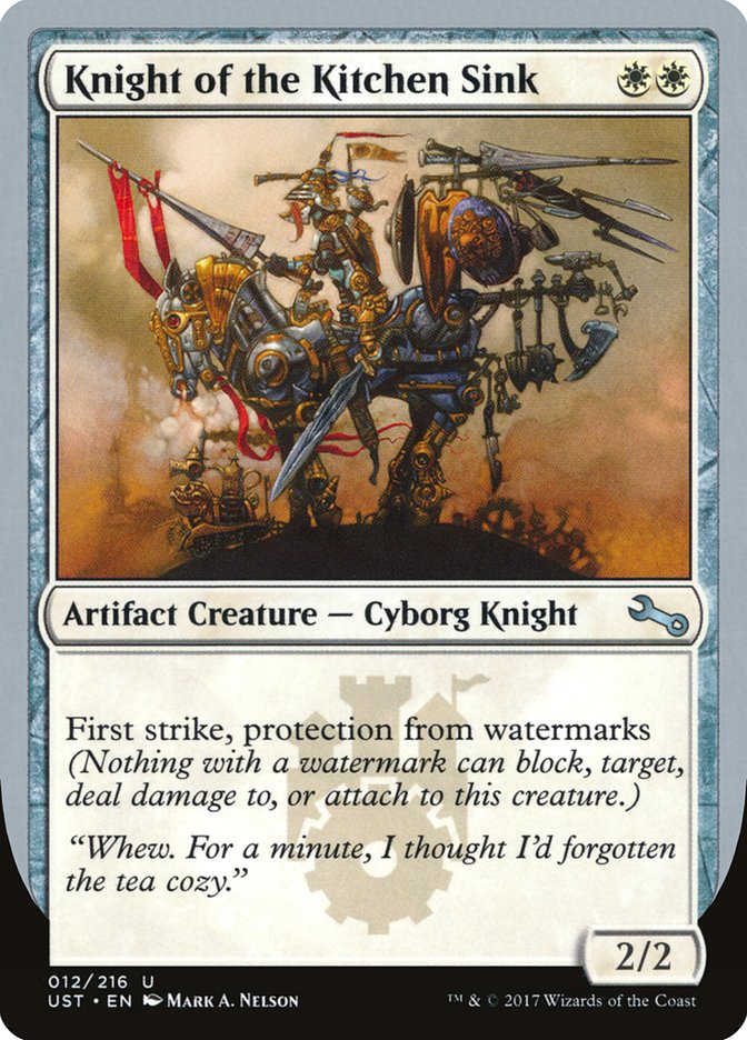 Knight of the Kitchen Sink ("protection from watermarks") [Unstable] | Eastridge Sports Cards & Games