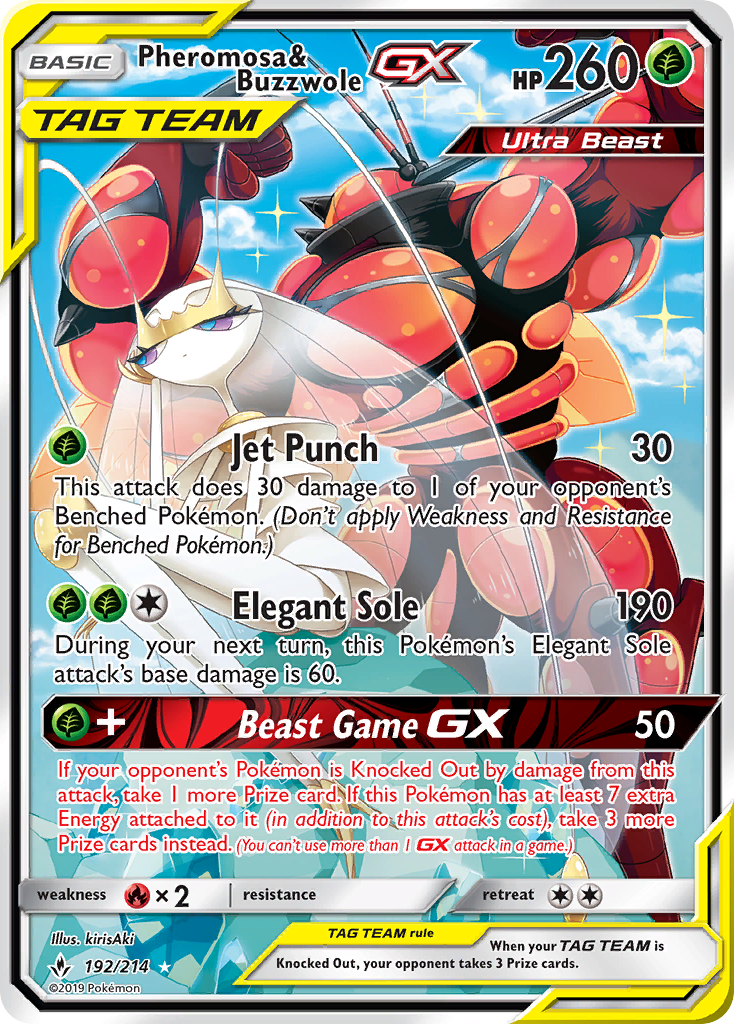 Pheromosa & Buzzwole GX (192/214) [Sun & Moon: Unbroken Bonds] | Eastridge Sports Cards & Games