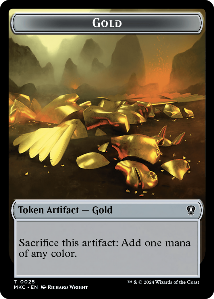 Gold // Treasure Double-Sided Token [Murders at Karlov Manor Commander Tokens] | Eastridge Sports Cards & Games