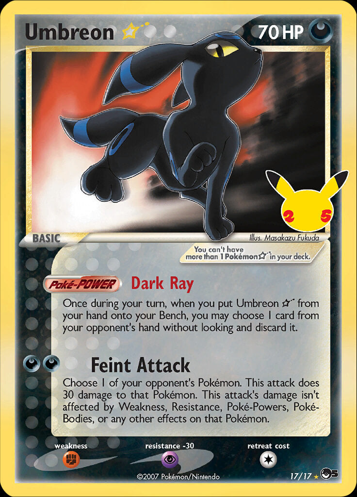 Umbreon (17/17) (Star) [Celebrations: 25th Anniversary - Classic Collection] | Eastridge Sports Cards & Games