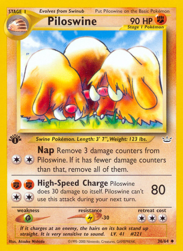 Piloswine (36/64) [Neo Revelation 1st Edition] | Eastridge Sports Cards & Games