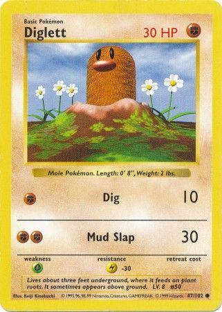 Diglett (47/102) [Base Set Shadowless Unlimited] | Eastridge Sports Cards & Games