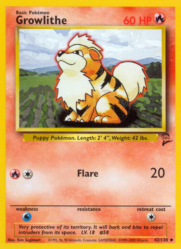 Growlithe (42/130) [Base Set 2] | Eastridge Sports Cards & Games