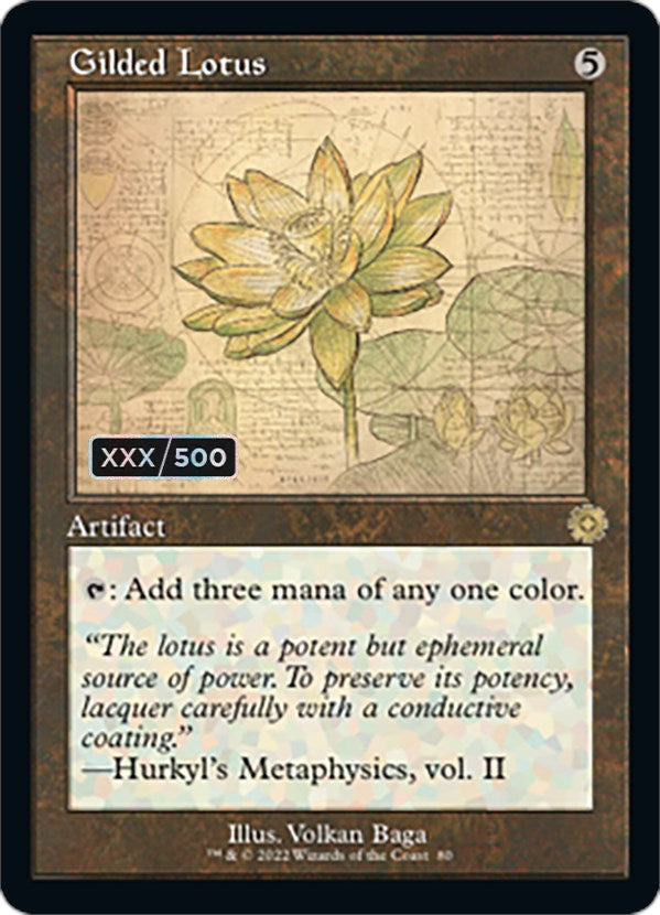 Gilded Lotus (Retro Schematic) (Serial Numbered) [The Brothers' War Retro Artifacts] | Eastridge Sports Cards & Games
