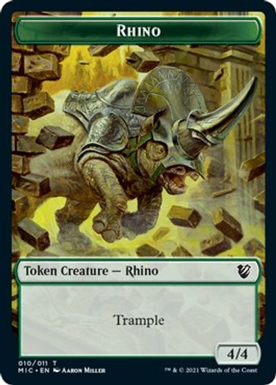 Rhino // Wolf Double-sided Token [Innistrad: Midnight Hunt Commander] | Eastridge Sports Cards & Games