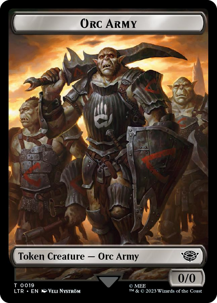 Orc Army (0019) // Food (0022) Double-Sided Token (Surge Foil) [The Lord of the Rings: Tales of Middle-Earth Tokens] | Eastridge Sports Cards & Games