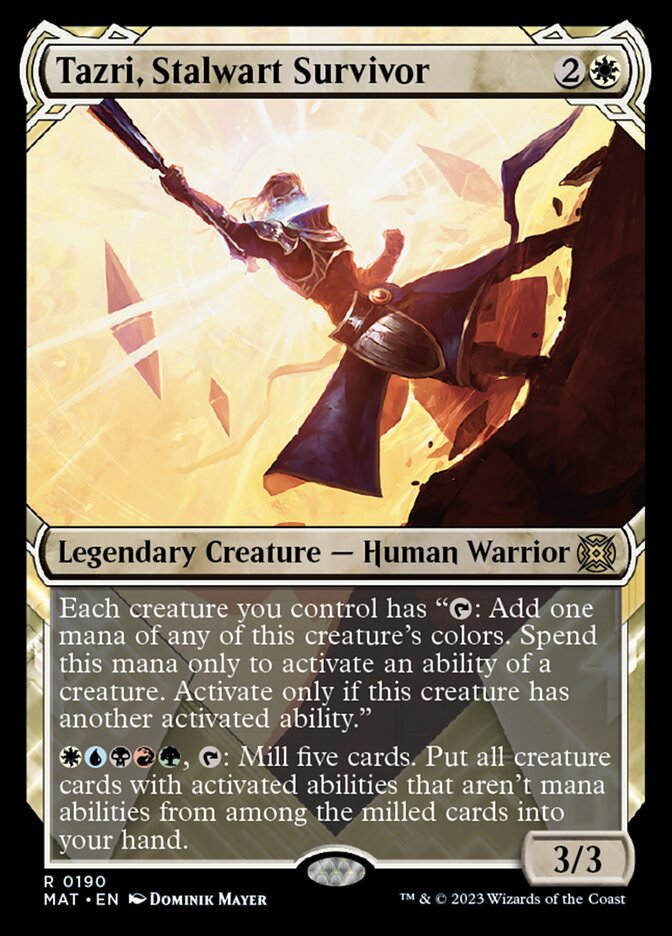 Tazri, Stalwart Survivor (Showcase Halo Foil) [March of the Machine: The Aftermath] | Eastridge Sports Cards & Games