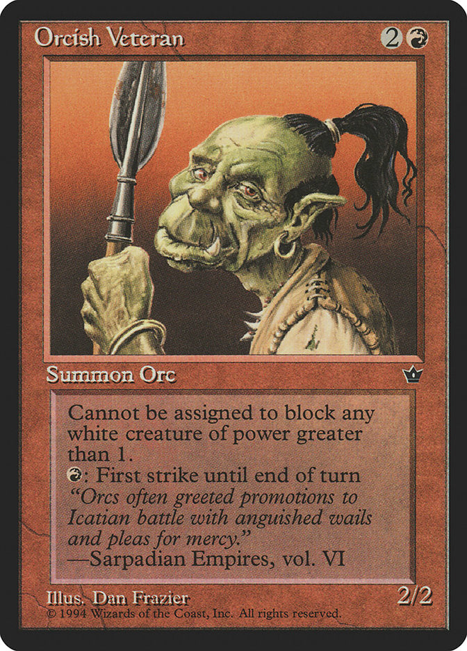 Orcish Veteran (Dan Frazier) [Fallen Empires] | Eastridge Sports Cards & Games