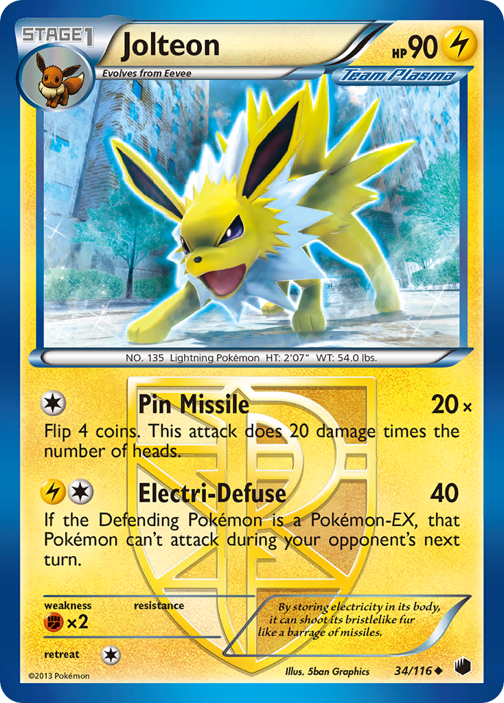 Jolteon (34/116) [Black & White: Plasma Freeze] | Eastridge Sports Cards & Games