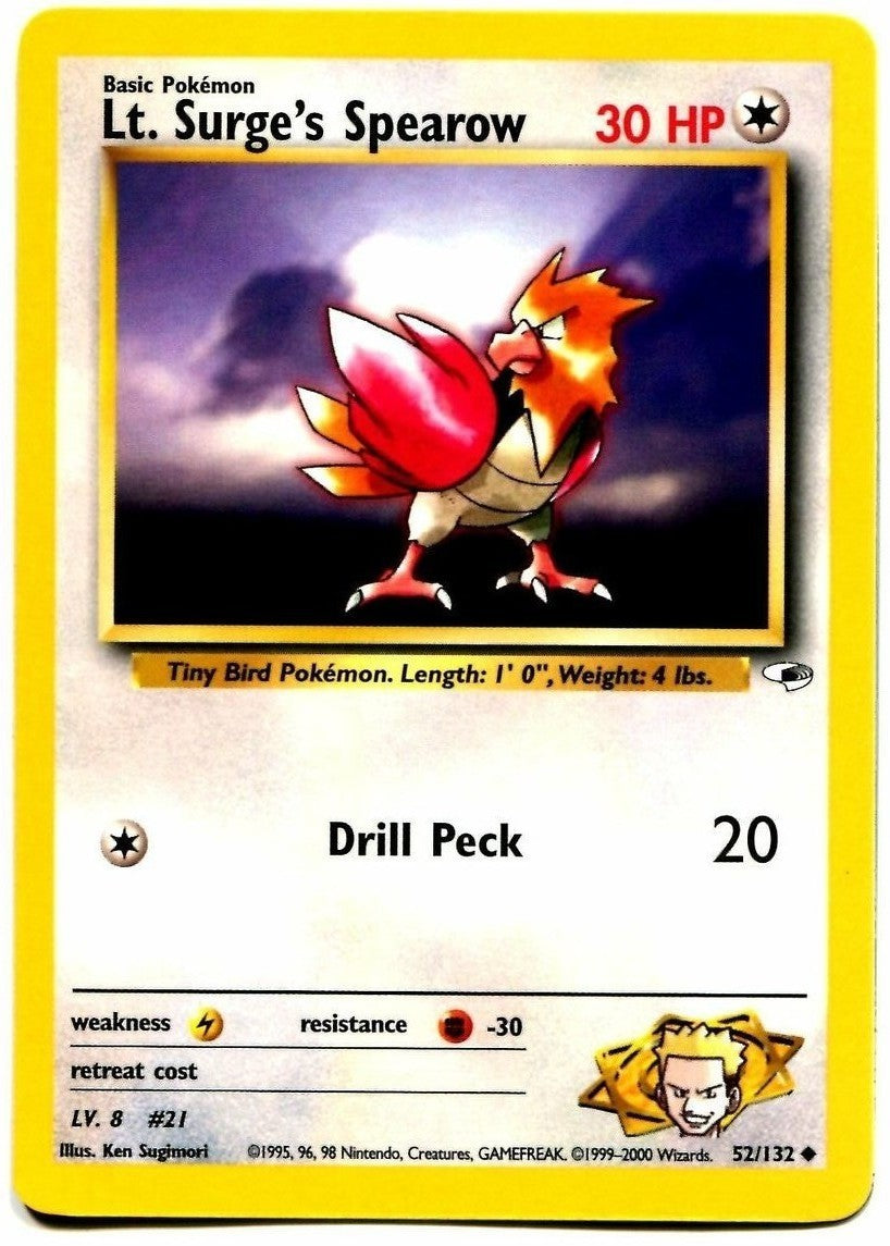 Lt. Surge's Spearow (52/132) [Gym Heroes Unlimited] | Eastridge Sports Cards & Games