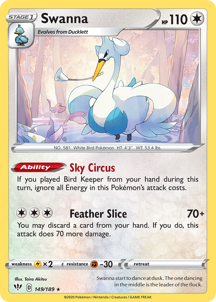 Swanna (149/189) [Sword & Shield: Darkness Ablaze] | Eastridge Sports Cards & Games