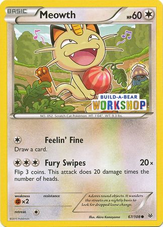 Meowth (67/108) (Build A Bear Workshop Exclusive) [XY: Roaring Skies] | Eastridge Sports Cards & Games