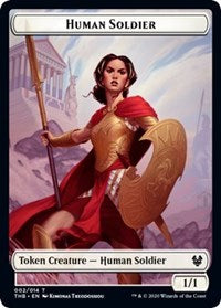 Human Soldier // Gold Double-sided Token [Theros Beyond Death Tokens] | Eastridge Sports Cards & Games