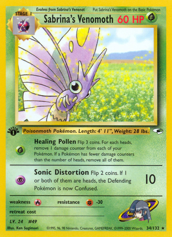 Sabrina's Venomoth (34/132) [Gym Heroes 1st Edition] | Eastridge Sports Cards & Games