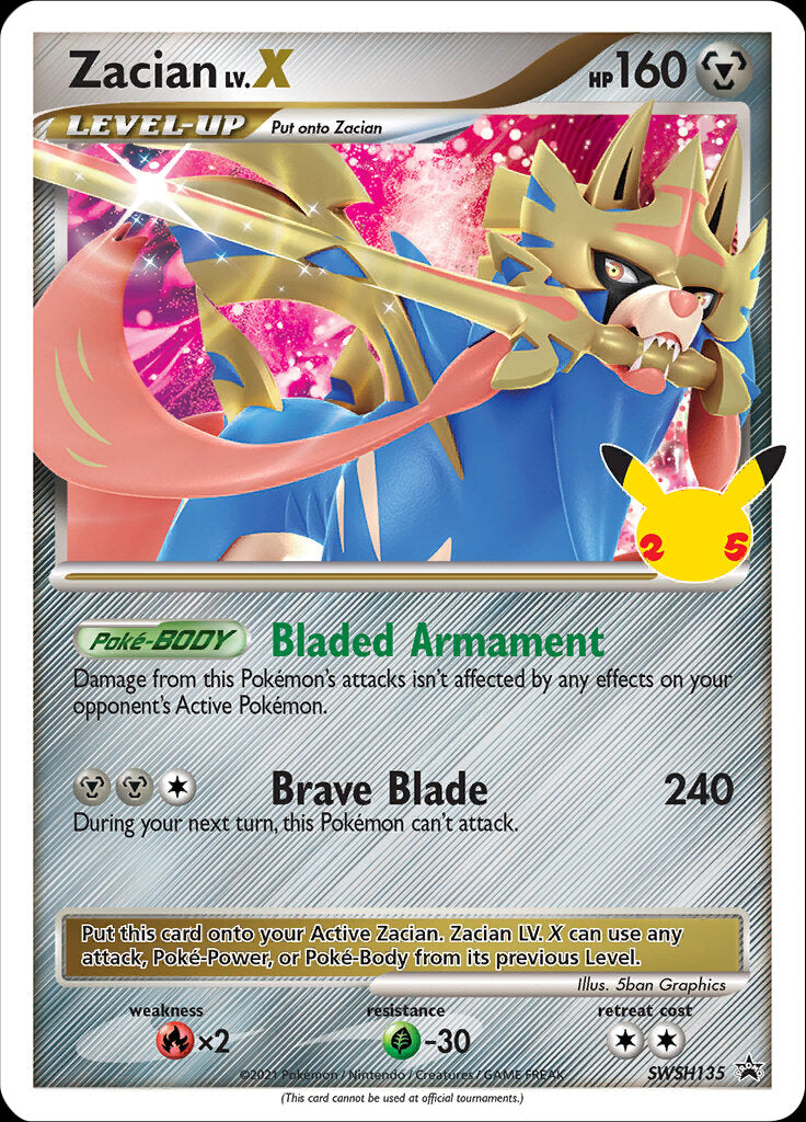 Zacian LV.X (SWSH135) (Celebrations) [Sword & Shield: Black Star Promos] | Eastridge Sports Cards & Games